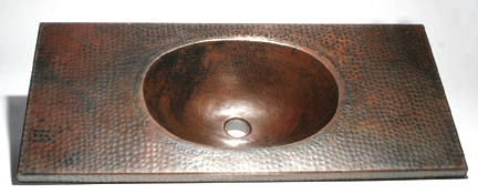 Copper Vanity Sink & Counter Top | Copper Bathroom Vanity Sink - Belen