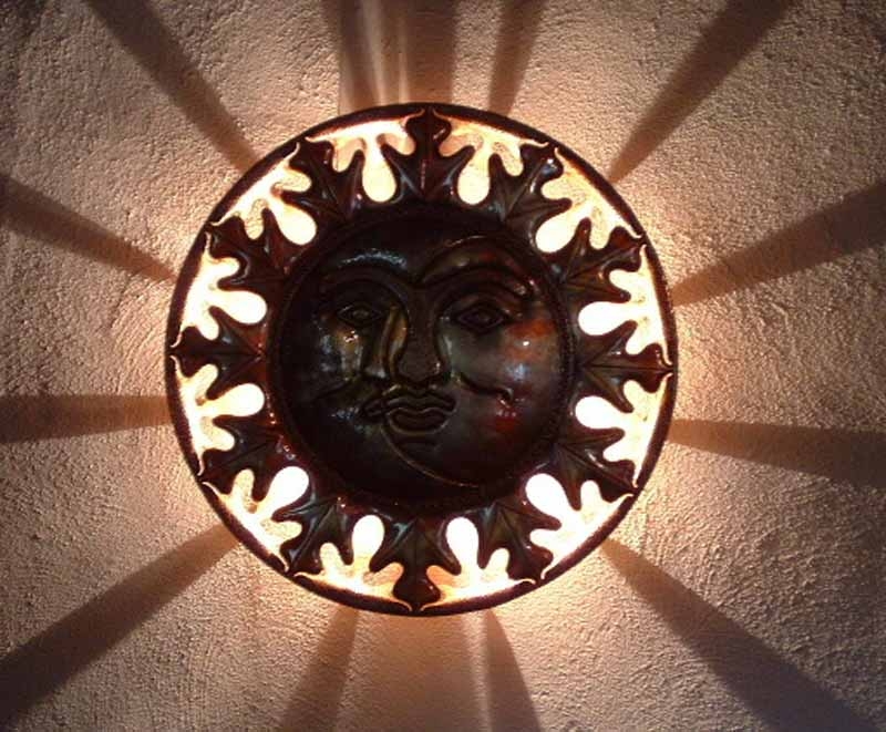 Copper Wall Lamp - Luna/Sol Night View