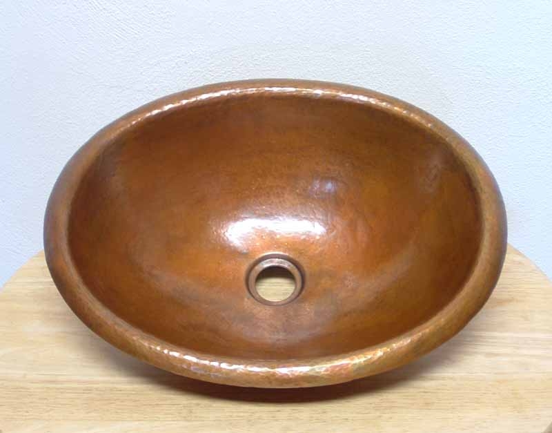 Small Oval Copper Bathroom Sink | Small Oval Copper Vanity Sink - Lucia