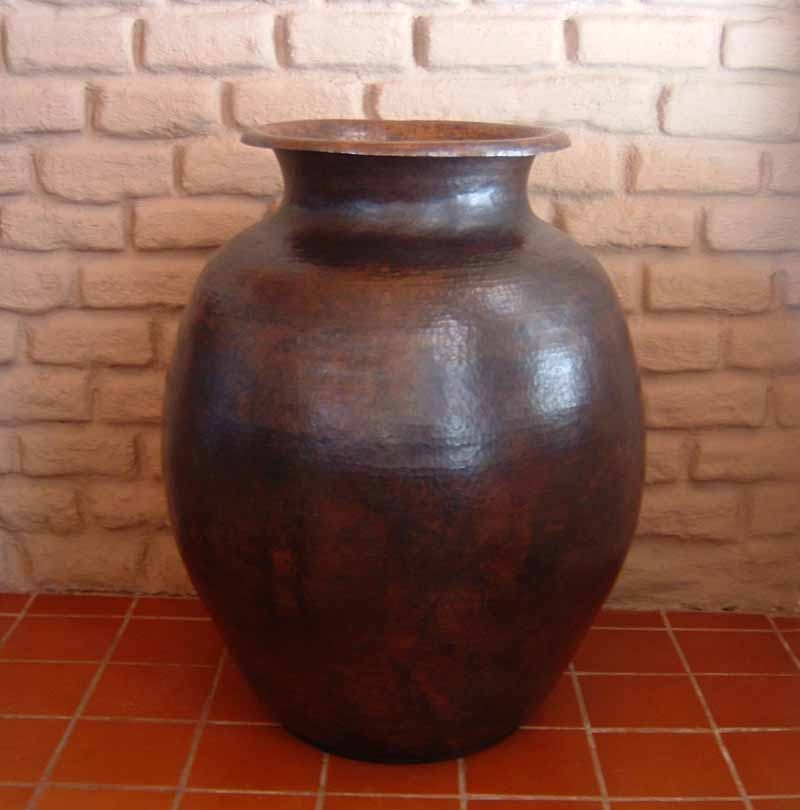 Hammered Copper Floor Vase - Ramona