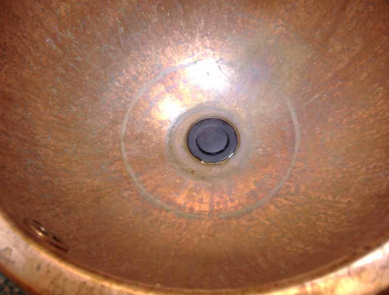 Recycled Copper Bathroom Sink - Close Up